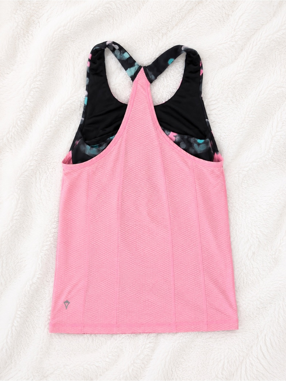 Ivivva by Lululemon Pink Racerback Tank Top Built-In Sports Bra Size 8 - Picture 2 of 5